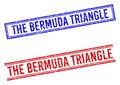 Distress Textured THE BERMUDA TRIANGLE Stamp Seals with Double Lines