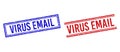 Distress Textured VIRUS EMAIL Stamp Seals with Double Lines