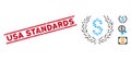 Distress USA Standards Line Stamp and Mosaic Laurel Bank Emblem Icon