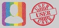 Grunge User Stamp Seal and Mosaic User Stencil for LGBT