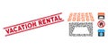 Distress Vacation Rental Line Seal and Collage Store Icon