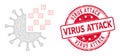 Distress Virus Attack Round Seal Stamp and Mesh Network Virus Synthesis