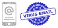 Distress Virus Email Seal Stamp and Recursion Smartphone Address Info Icon Composition Royalty Free Stock Photo