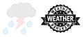 Distress Weather Ribbon Watermark and Mesh Network Thunderstorm