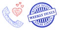 Distress Weekly Deals Stamp and Network Romantic Phone Web Mesh