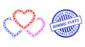 Distress Zombie Party Stamp and Covid Triple Love Hearts Mosaic Icon