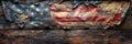 Distressed American flag painted on wooden planks. Vintage flag with a rustic look. Concept of patriotism, national Royalty Free Stock Photo