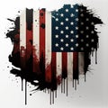 Distressed American Flag Tattered Glory - Generative AI