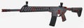 Distressed AR15 grey with red base and controls with a 30rd mag