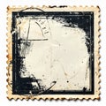 Distressed Beige Postage Stamp Frame Isolated on White Background Royalty Free Stock Photo