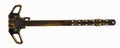 Distressed black and gold AR15 charging handle Royalty Free Stock Photo