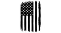 Distressed Black and White American Flag with \