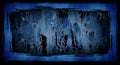 Distressed Blue Grunge Wall Texture and Frame Royalty Free Stock Photo