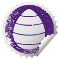 distressed circular peeling sticker quirky symbol easter egg