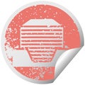 distressed circular peeling sticker symbol of a stack of office papers Royalty Free Stock Photo