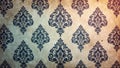 Distressed damask wallpaper detail, faded elegance, pattern, home Royalty Free Stock Photo