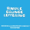 Distressed grunge alphabet. Stamp ink font. Vector illustration. Royalty Free Stock Photo