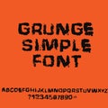 Distressed grunge alphabet. Stamp ink font. Vector illustration. Royalty Free Stock Photo