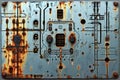 distressed metal with ascii circuit board patterns a texture of Royalty Free Stock Photo