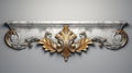 Distressed Metal With Valance: Classical Ornate Molding In Silver And Gold