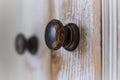 Distressed old wooden door knob Royalty Free Stock Photo