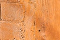 Distressed orange concrete wood wall background texture