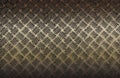 Distressed overlay texture of rusted peeled golden metal plate. grunge background