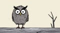 Distressed Owl: Unsettling Emptiness In Comic Strip Art