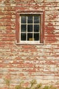 Distressed Red Barn Side And Window In Acadia National Park, Maine
