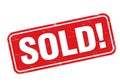 Red sold sign isolated on transparent background Royalty Free Stock Photo