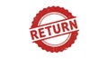 Distressed Red ,Return, Rubber Stamp with Circle and Line Design Royalty Free Stock Photo