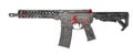 Distressed SBR AR15 grey with red controls and a 30rd mag