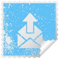 distressed square peeling sticker symbol email sign Royalty Free Stock Photo