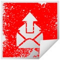 distressed square peeling sticker symbol email sign Royalty Free Stock Photo