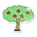 distressed sticker of a cartoon apple tree Royalty Free Stock Photo