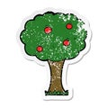 distressed sticker of a cartoon apple tree Royalty Free Stock Photo