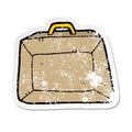 distressed sticker of a cartoon budget briefcase Royalty Free Stock Photo