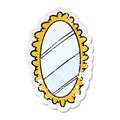 distressed sticker of a cartoon mirror Royalty Free Stock Photo