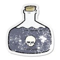 distressed sticker of a cartoon vial of assassin poison