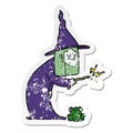 distressed sticker of a cartoon witch Royalty Free Stock Photo