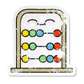 distressed sticker of a cute cartoon abacus Royalty Free Stock Photo