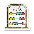 distressed sticker of a cute cartoon abacus Royalty Free Stock Photo