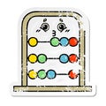 distressed sticker of a cute cartoon abacus Royalty Free Stock Photo