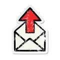 Distressed sticker of a cute cartoon email sign Royalty Free Stock Photo