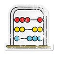 distressed sticker of a cute cartoon maths abacus Royalty Free Stock Photo