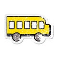 distressed sticker of a cute cartoon school bus Royalty Free Stock Photo
