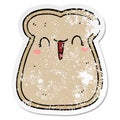 distressed sticker of a cute cartoon slice of toast