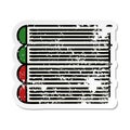 distressed sticker of a cute cartoon stack of books Royalty Free Stock Photo