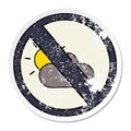 distressed sticker of a cute cartoon weather warning sign Royalty Free Stock Photo