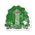 distressed sticker of a funny cartoon turtle